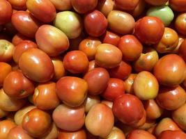 Fresh red tomato placed in clusters photo