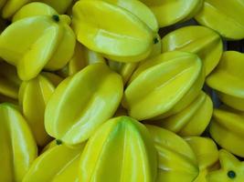 A bunch of fresh and healthy star fruit photo