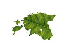 Estonia map made of green leaves on soil background ecology concept photo