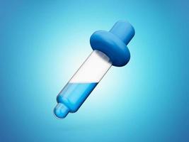 3d Color picker or dropper isolated background. Pipette icon. Medicine dropper. Trendy and modern 3d illustration photo