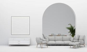 concepto de diseño de interiores venta de decoraciones y muebles para el hogar durante promociones y descuentos 3d foto