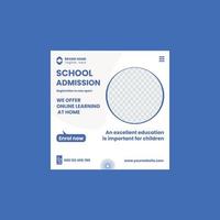 school admission social media post banner vector