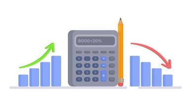 Vector illustration of a chart of the rise and fall of finances.