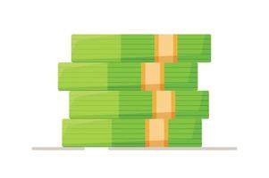 Vector illustration of an isolated stack of dollars. Earnings and income for the family. Collecting money for a dream.