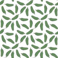 Seamless pattern with yammy cucumbers on white background. Vector image.
