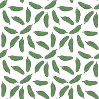 Seamless pattern with yammy cucumbers on white background. Vector image.