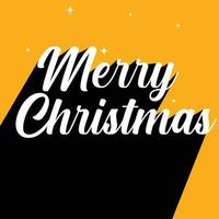 Merry Christmas hand lettering calligraphy isolated on white yellow Vector holiday illustration.