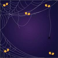fondo de araña y telaraña. el miedo del símbolo de halloween aislado en vector azul y púrpura.