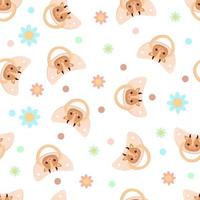 Seamless children's pattern on a white background. A dummy with a cow. Pacifier for children vector