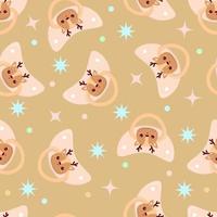 Seamless children's pattern on a brown background. A dummy with a deer. Pacifier for children vector