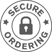 Secure ordering line icon, symbol, sticker, symbol isolated white background. vector