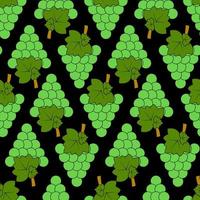 Seamless pattern with green grapes on a light green background vector