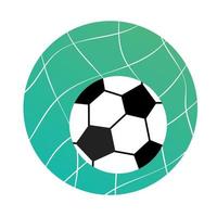 balón de fútbol en la ilustración de vector de meta