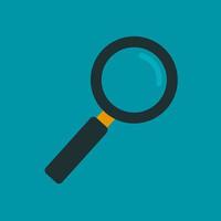 magnifying glass icon or search icon flat graphic on isolated background. vector