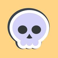 Sticker skull. Halloween elements. Good for prints, flyer, posters, advertisement, logo, party decoration, greeting card, etc. vector