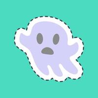 Sticker line cut ghost. Halloween elements. Good for prints, flyer, posters, advertisement, logo, party decoration, greeting card, etc. vector