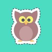 Sticker line cut owl. Halloween elements. Good for prints, flyer, posters, advertisement, logo, party decoration, greeting card, etc. vector