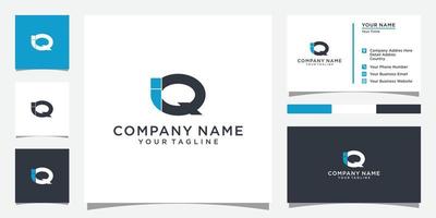 IQ or QI letter logo design template vector