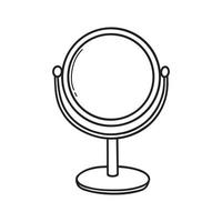 Hand drawn makeup mirror. Doodle sketch style. Vector illustration isolated on white background.