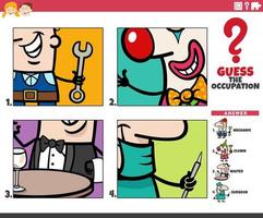 guess the occupation cartoon educational activity vector