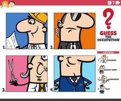 guess the occupation cartoon educational task for children vector