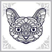 Cat head mandala arts isolated on white background vector