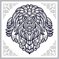 Monkey head mandala arts isolated on white background vector