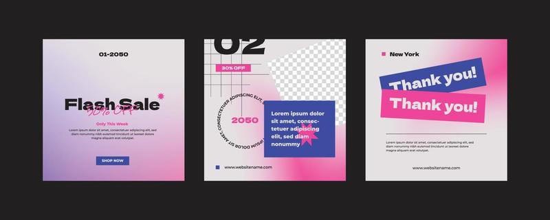 Gradient fashion social media post template