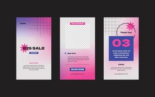 Fashion sale social media story template with gradient vector