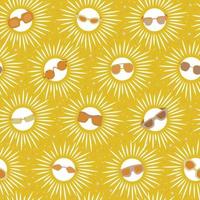 Suns in sunglasses of various shapes. Pattern. vector