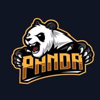 juego de logo de mascota panda para ilustración de equipo vector