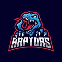 raptor mascota logo juego ilustración vector