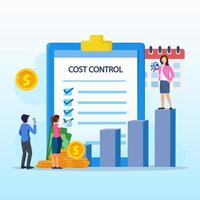 Cost control concept. Idea of financial planning savings flat vector illustration.