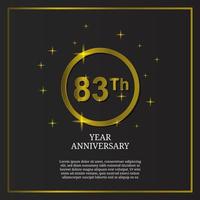 83th anniversary celebration icon type logo in luxury gold color vector