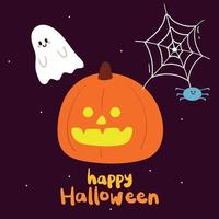 cute hand drawing halloween card vector