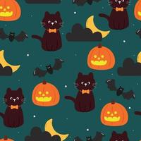 seamless pattern cartoon halloween. cute wallpaper for kids, gift wrap paper vector