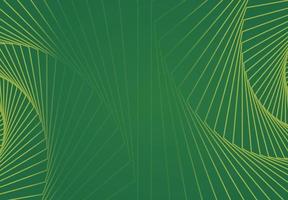 Abstract green background with spiral geometric lines on the right and left sides vector