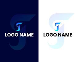 plantilla de diseño de logotipo moderno letra j y f vector