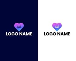 plantilla de diseño de logotipo moderno de amor con perro vector