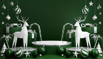 3D render cylinder podium in christmas photo