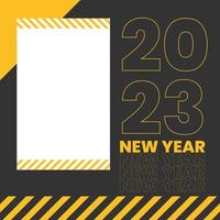 happy new year social media template. new year 2023 frame for social media post template vector free