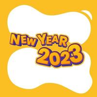 feliz año nuevo plantilla de redes sociales. marco de año nuevo 2023 para vector de plantilla de publicación de redes sociales gratis