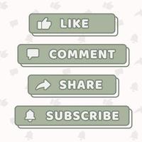 Cute Aesthetic Subscribe button Kawaii Style vector