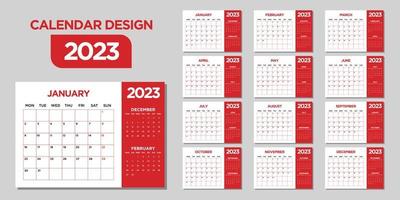 Simple Desk Calendar 2023 Template Design vector