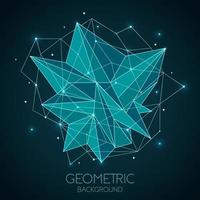 Polygonal abstract futuristic template, low poly sign on dark blue background. Vector lines, dots and triangle shapes, connecting network, digital molecules technology, connection structure.