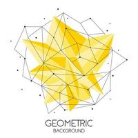 Polygonal abstract futuristic template, low poly sign on white background. Vector lines, dots and triangle shapes, connecting network, digital molecules technology, connection structure.