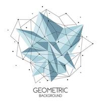 Polygonal abstract futuristic template, low poly sign on white background. Vector lines, dots and triangle shapes, connecting network, digital molecules technology, connection structure.