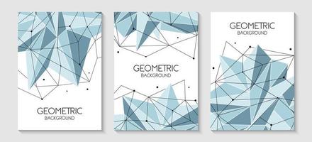 Polygonal abstract futuristic template, low poly sign on white background. Vector lines, dots and triangle shapes, connecting network. Brochure template, cover layout, magazine, flyer design.