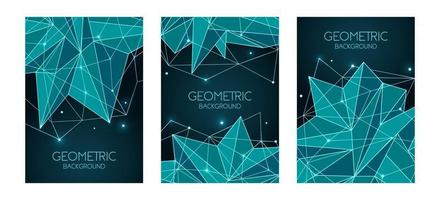 Polygonal abstract futuristic dark blue template, low poly sign. Vector lines, dots and triangle shapes, connecting network. Brochure template, cover layout, magazine, flyer design.