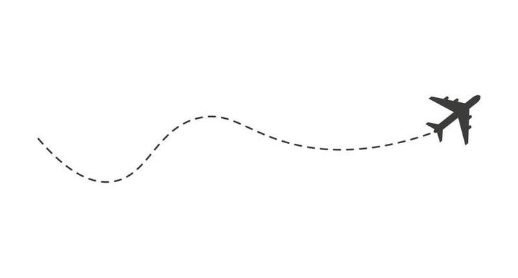 Dashed Line Airplane Route